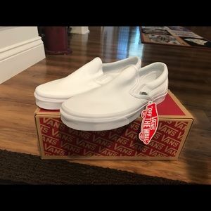 White slip on vans